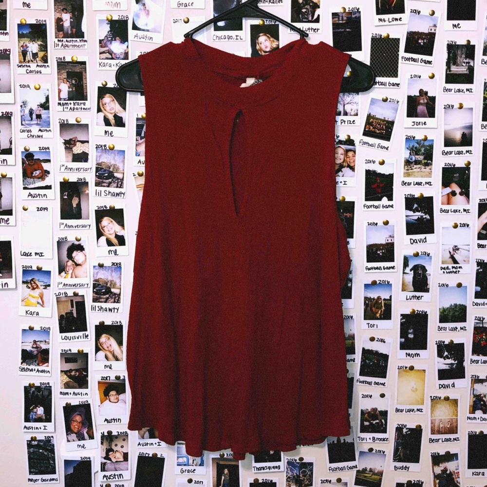 Orange cut-out shirt